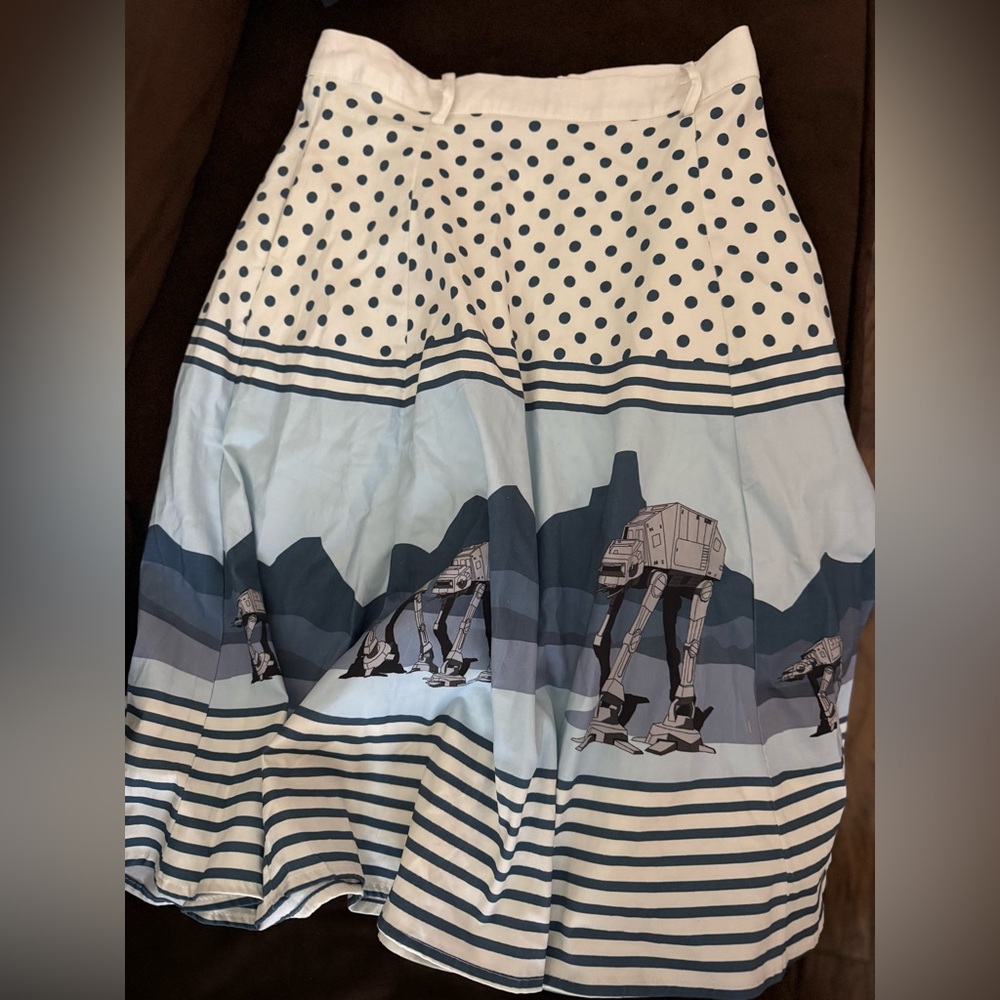 Her Universe Star Wars AT-AT Circle Skirt Light Blue and Navy, Medium.